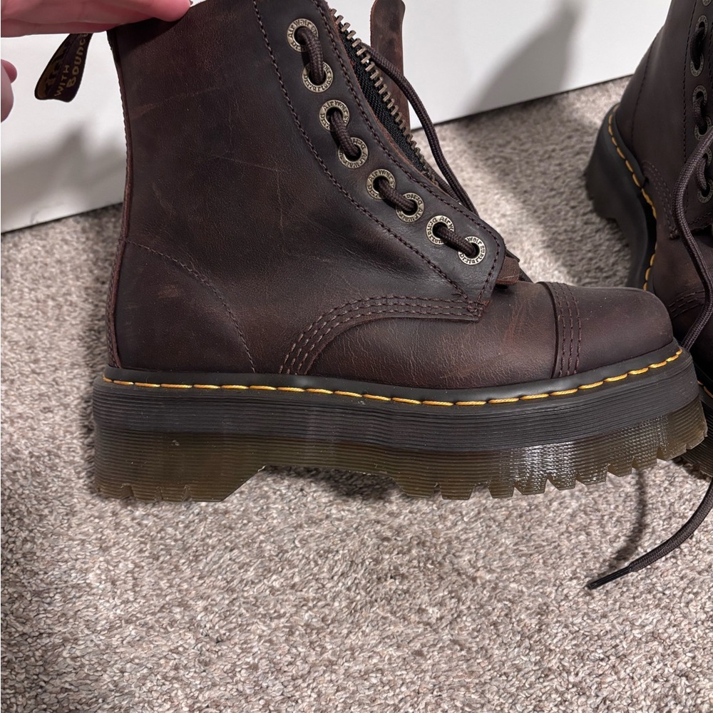 Dr. Martens Jayden Platform Brown Leather Women's size 39/8 - Picture 3 of 9